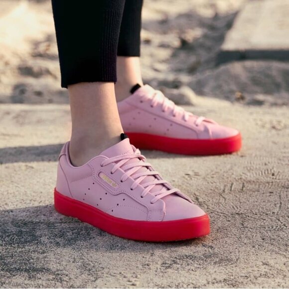 Adidas Original Sleek Pink Diva Red Neon Sneakers - Picture 1 of 3